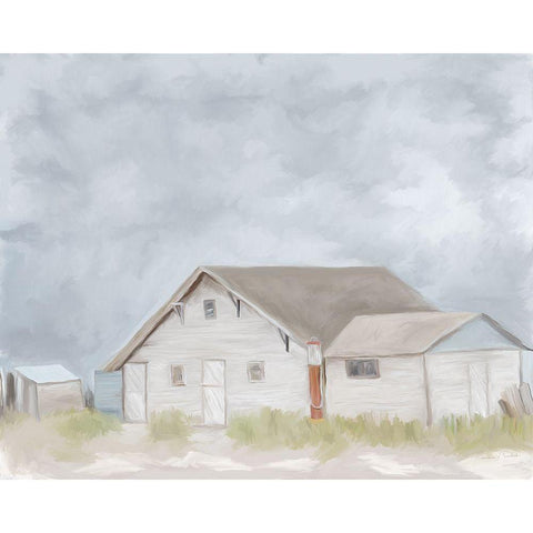 Grandpas Barn White Modern Wood Framed Art Print by Murdock, Ramona