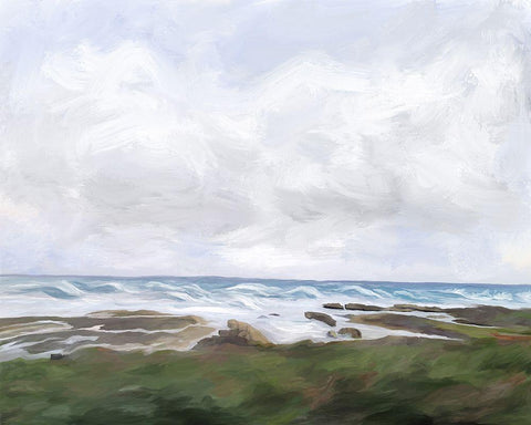 Estuary at Low Tide White Modern Wood Framed Art Print with Double Matting by Murdock, Ramona