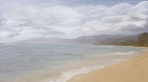 That Beach in Paradise White Modern Wood Framed Art Print with Double Matting by Murdock, Ramona