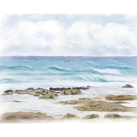 Wave Therapy I White Modern Wood Framed Art Print by Murdock, Ramona