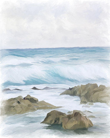 Wave Therapy II White Modern Wood Framed Art Print with Double Matting by Murdock, Ramona