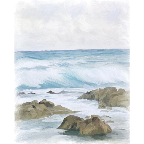 Wave Therapy II Black Modern Wood Framed Art Print with Double Matting by Murdock, Ramona