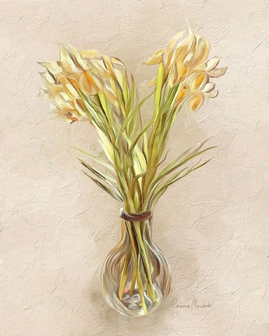 Glass of Iris Black Ornate Wood Framed Art Print with Double Matting by Murdock, Ramona