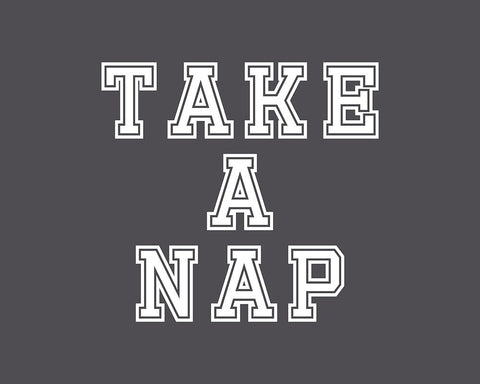 Take a Nap White Modern Wood Framed Art Print with Double Matting by Murdock, Ramona