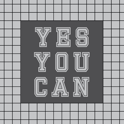 Yes You Can White Modern Wood Framed Art Print with Double Matting by Murdock, Ramona