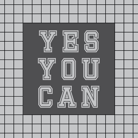 Yes You Can Black Modern Wood Framed Art Print with Double Matting by Murdock, Ramona