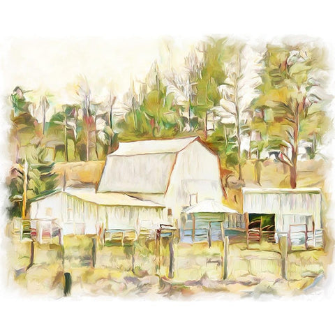 Barn 504 White Modern Wood Framed Art Print by Murdock, Ramona