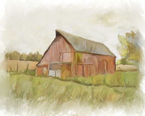 Barn 505 White Modern Wood Framed Art Print with Double Matting by Murdock, Ramona