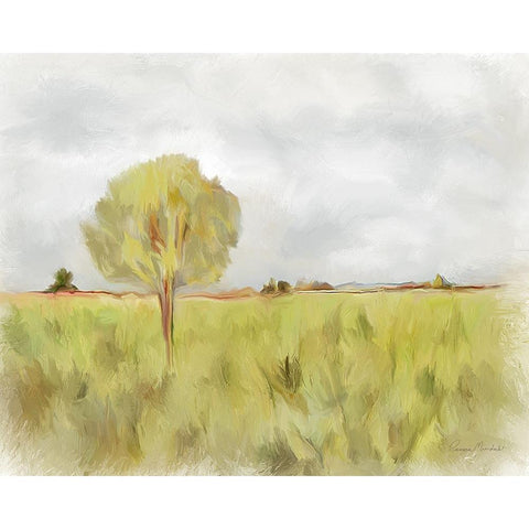 Lone Tree Black Modern Wood Framed Art Print with Double Matting by Murdock, Ramona