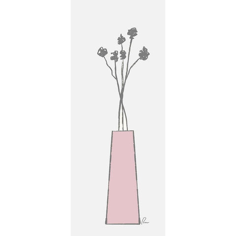 Pink Vase White Modern Wood Framed Art Print by Murdock, Ramona