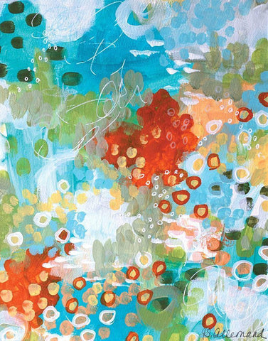 Superbloom White Modern Wood Framed Art Print with Double Matting by Allemand, Sue