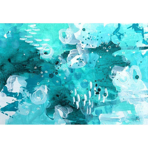 Ocean Mediation White Modern Wood Framed Art Print by Allemand, Sue