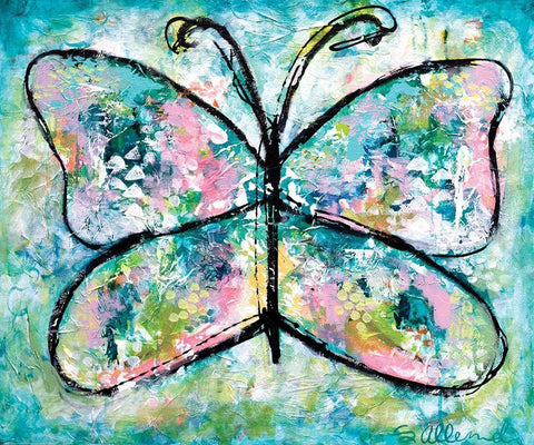 Be Free Black Ornate Wood Framed Art Print with Double Matting by Allemand, Sue