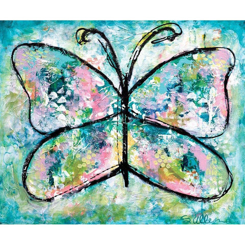 Be Free Black Modern Wood Framed Art Print with Double Matting by Allemand, Sue