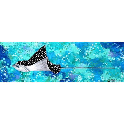 Flight of the Eagle Black Modern Wood Framed Art Print by Allemand, Sue