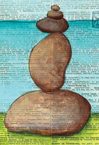 Balance White Modern Wood Framed Art Print with Double Matting by Allemand, Sue