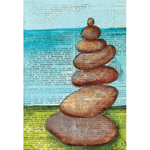 Balance III Gold Ornate Wood Framed Art Print with Double Matting by Allemand, Sue