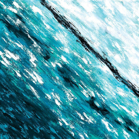 Blue Horizon Black Modern Wood Framed Art Print with Double Matting by Allemand, Sue