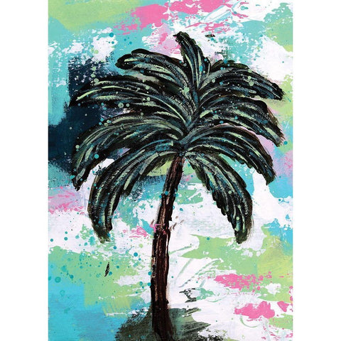 Palms II Black Modern Wood Framed Art Print with Double Matting by Allemand, Sue