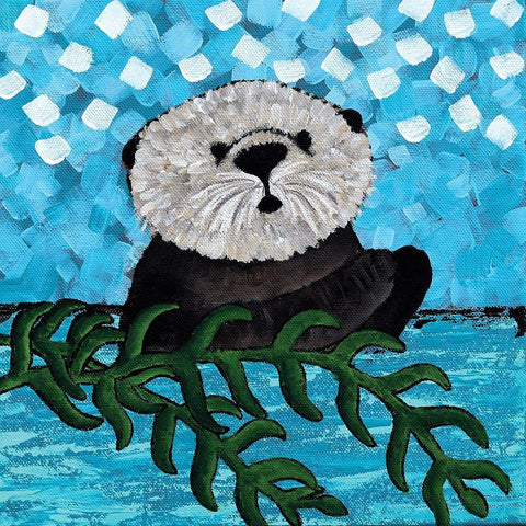 Otter Love I Black Ornate Wood Framed Art Print with Double Matting by Allemand, Sue