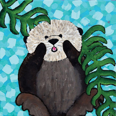 Otter Love IV Gold Ornate Wood Framed Art Print with Double Matting by Allemand, Sue