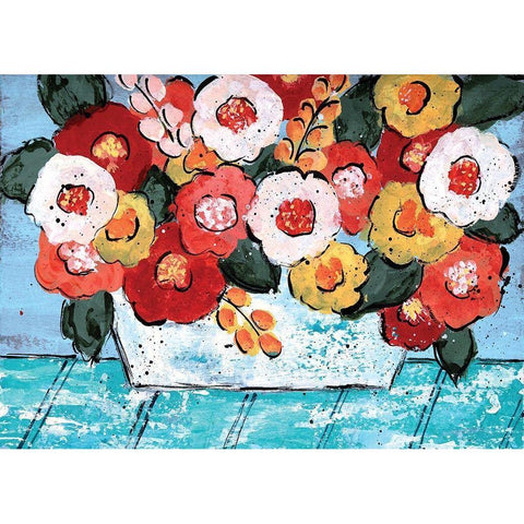 Fall Table Black Modern Wood Framed Art Print with Double Matting by Allemand, Sue