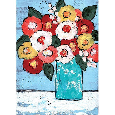 Flowers for Mom White Modern Wood Framed Art Print by Allemand, Sue