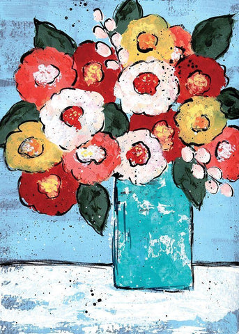 Flowers for Mom Black Ornate Wood Framed Art Print with Double Matting by Allemand, Sue