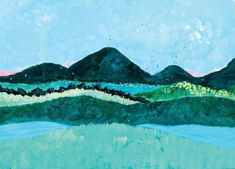 Over the Hills White Modern Wood Framed Art Print with Double Matting by Allemand, Sue