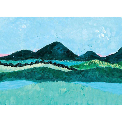 Over the Hills Black Modern Wood Framed Art Print with Double Matting by Allemand, Sue