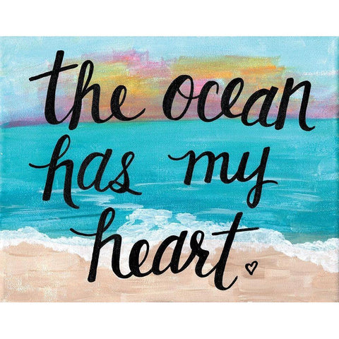 Ocean Has My Heart White Modern Wood Framed Art Print by Allemand, Sue