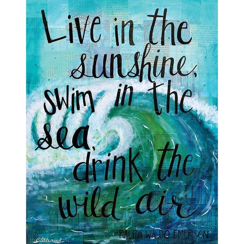 Live in the Sunshine Gold Ornate Wood Framed Art Print with Double Matting by Allemand, Sue