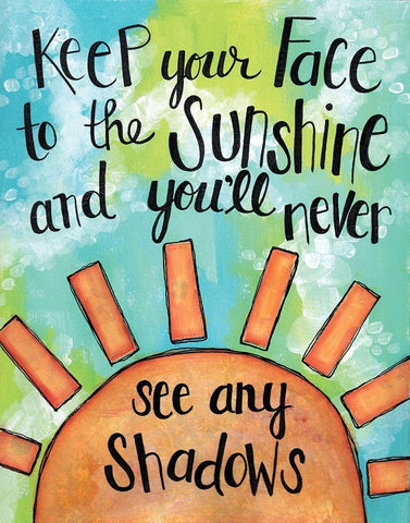 Face to the Sunshine White Modern Wood Framed Art Print with Double Matting by Allemand, Sue