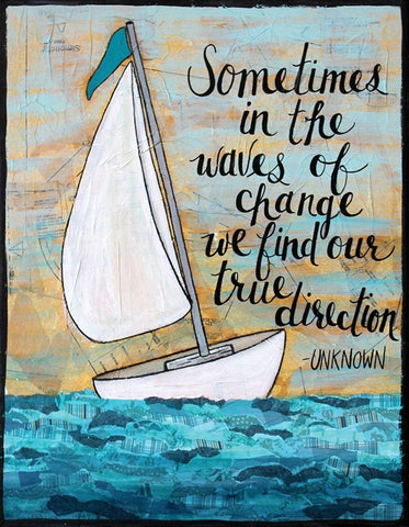 True Direction  White Modern Wood Framed Art Print with Double Matting by Allemand, Sue