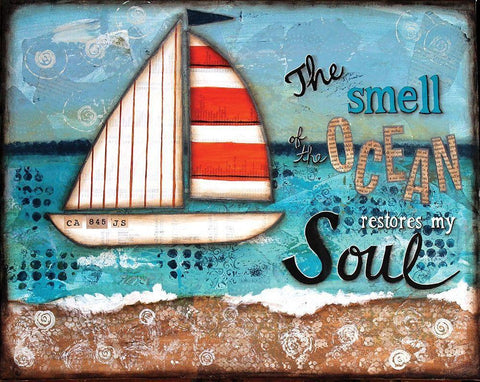 Smell of the Ocean White Modern Wood Framed Art Print with Double Matting by Allemand, Sue