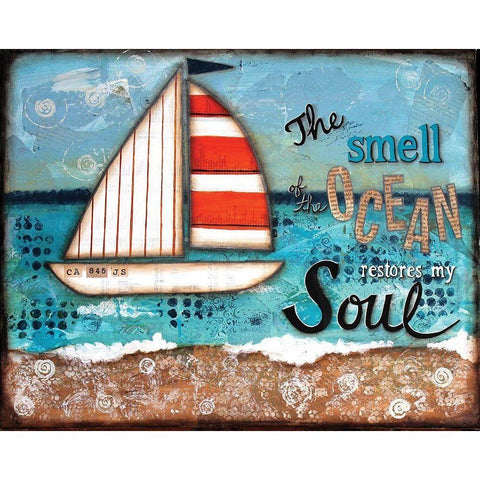 Smell of the Ocean Black Modern Wood Framed Art Print with Double Matting by Allemand, Sue