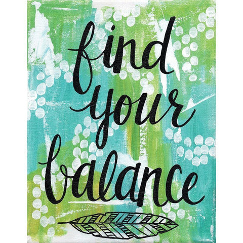 Find Your Balance White Modern Wood Framed Art Print by Allemand, Sue