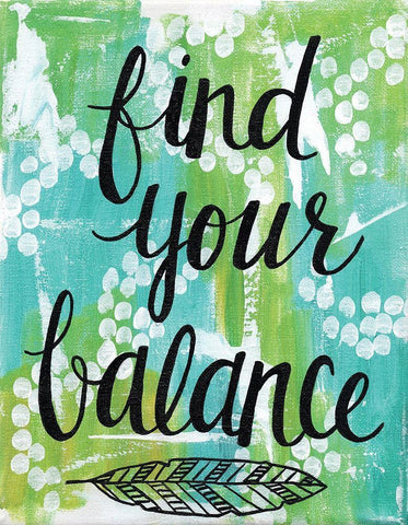 Find Your Balance White Modern Wood Framed Art Print with Double Matting by Allemand, Sue