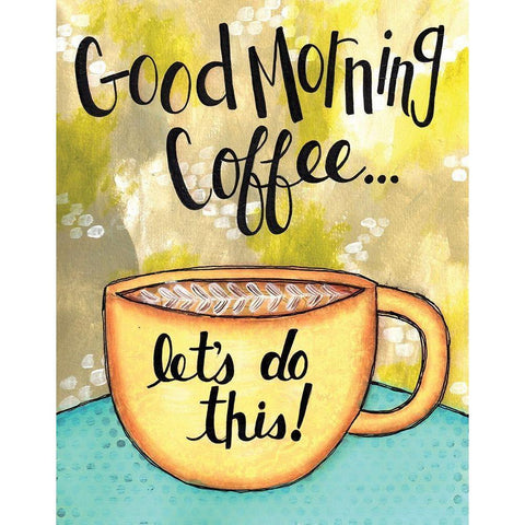 Good Morning Coffee Gold Ornate Wood Framed Art Print with Double Matting by Allemand, Sue