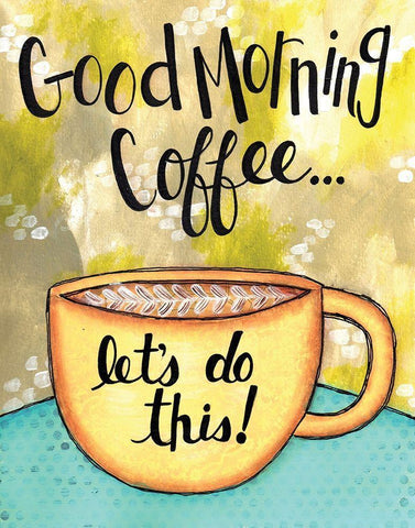 Good Morning Coffee Black Ornate Wood Framed Art Print with Double Matting by Allemand, Sue