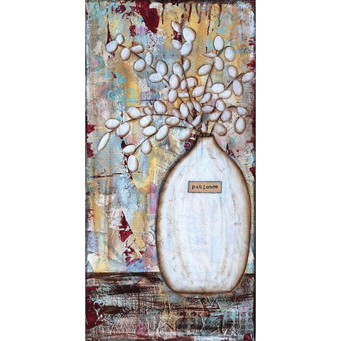 Patience Vase White Modern Wood Framed Art Print by Allemand, Sue