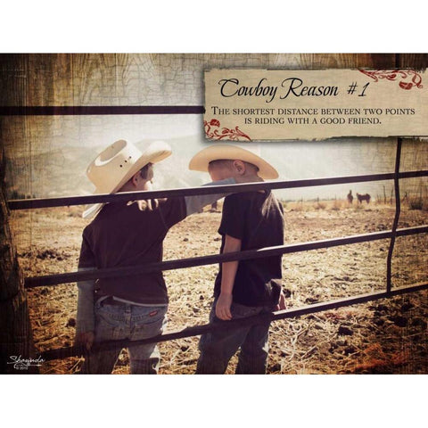 Cowboy Reason I Black Modern Wood Framed Art Print with Double Matting by Eva, Shawnda