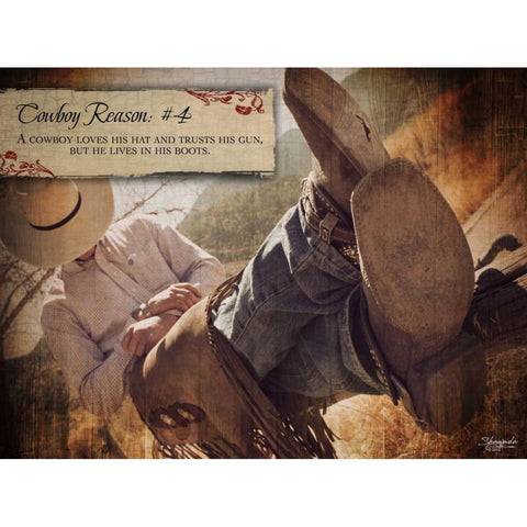 Cowboy Reason IV Gold Ornate Wood Framed Art Print with Double Matting by Eva, Shawnda