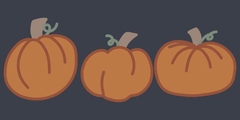 Pumpkins II White Modern Wood Framed Art Print with Double Matting by Dicks, Stephanie