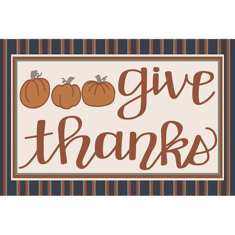 Give Thanks Black Modern Wood Framed Art Print with Double Matting by Dicks, Stephanie
