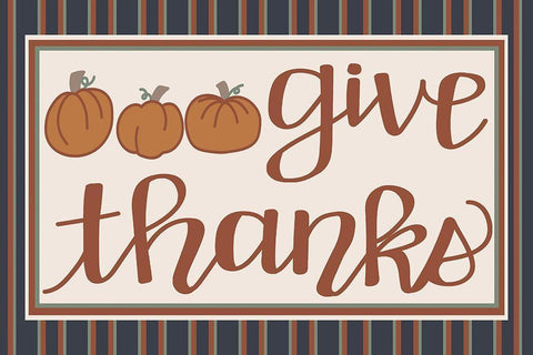 Give Thanks White Modern Wood Framed Art Print with Double Matting by Dicks, Stephanie