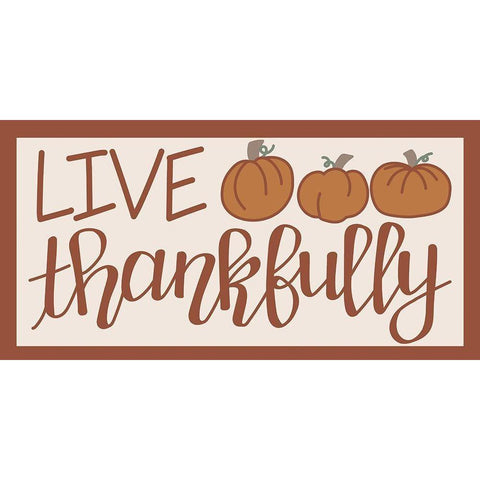 Live Thankfully Black Modern Wood Framed Art Print by Dicks, Stephanie