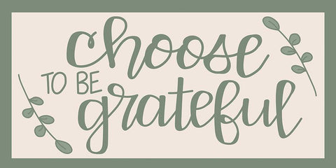 Choose to Be Grateful Black Ornate Wood Framed Art Print with Double Matting by Dicks, Stephanie