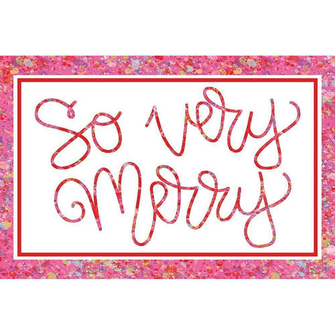 So Very Merry Black Modern Wood Framed Art Print with Double Matting by Dicks, Stephanie