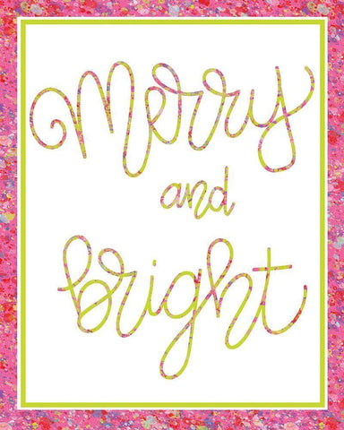 Merry and Bright Black Ornate Wood Framed Art Print with Double Matting by Dicks, Stephanie